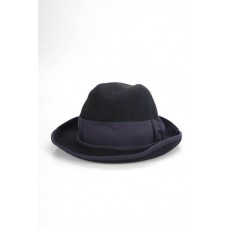 Tracy Watts New York Black Purple Felt Ribbon Bow Contrast Hat Size Small  eb-99648615